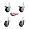 Service Caster 3.5 Inch Black Poly Swivel 3/4 Inch Square Stem Caster Total Lock Brakes, 2PK SCC-SQTTL20S3514-PPUB-BLK-34-2-S-2 - alternate 3